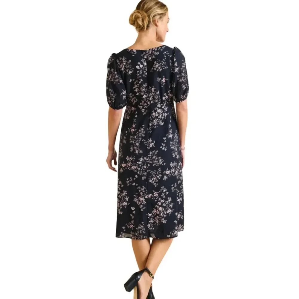 NWT Velvet Graham & Spencer India Printed Black Floral Dress Women’s Large Lined - Picture 3 of 9